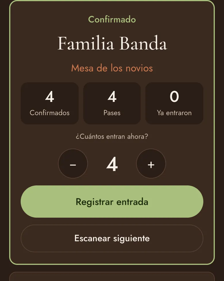 Modo puerta mostrando a la familia Banda confirmada